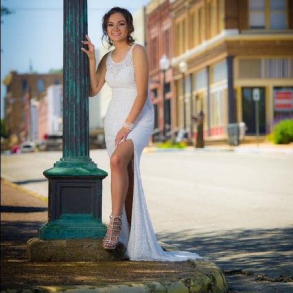 Wedding dress used as prom dress